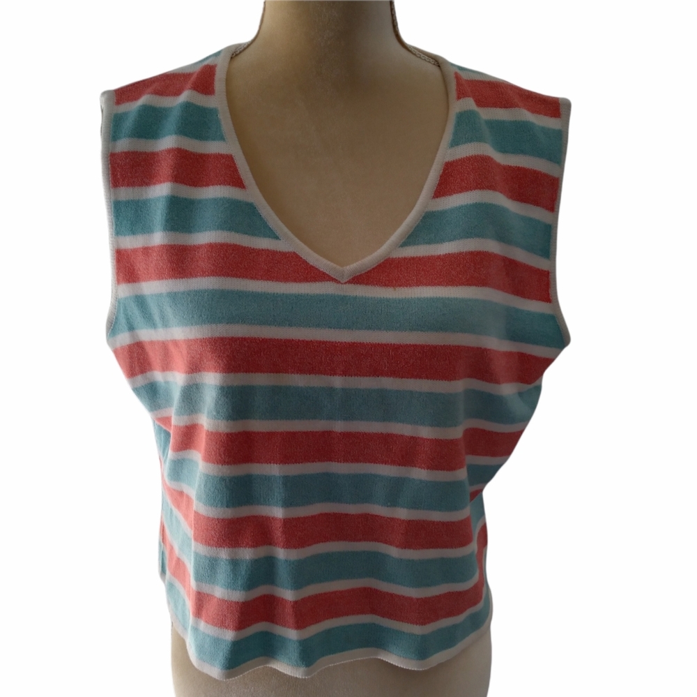 St John by Marie Gray knite Sleeveles TOP Sz L